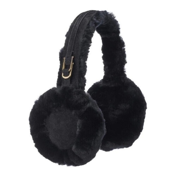 UGG AUSTRALIA Solid Black Faux Fur Earmuffs - Picture 1 of 9